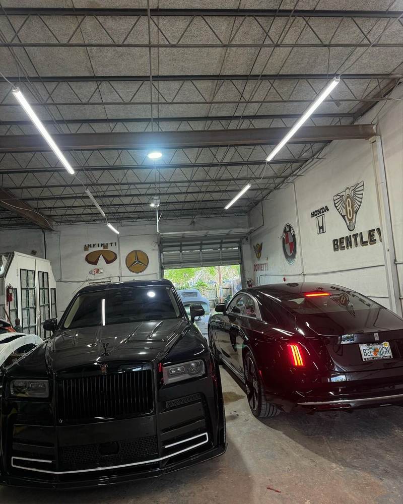 Rolls-Royce Cullinan and Spectre inside the Gold Coast Collision Center shop